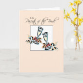 Ouders van de Bruid Toast Kaart (Gele Bloem)