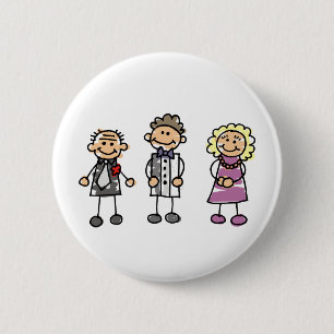 Ouders van de Bruidegom op de Dag van het Huwelijk Ronde Button 5,7 Cm