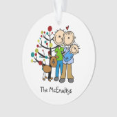 Ouders van een baby en hond Ornament (voorkant)