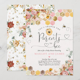Ouders van het Baby shower van de voorjaarsbloem v Kaart