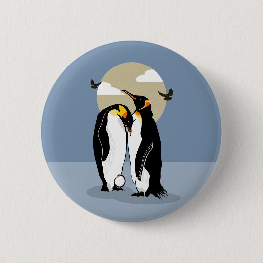 Ouders van keizerpenguin ronde button 5,7 cm (Voorkant)