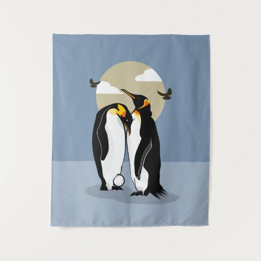Ouders van keizerpenguin wandkleed (Voorkant)