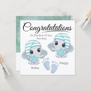 OUDERS VAN TWEEËLINGJONGENS FELICITATIE FOTOCARD KAART