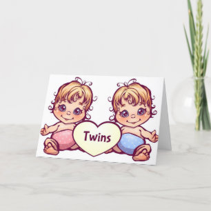 OUDERS VAN TWEELINGJONGEN/TWEELINGMEISJE GEFELICIT KAART