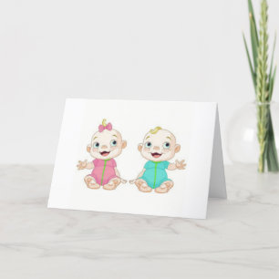 OUDERS VAN TWEELINGJONGEN/TWEELINGMEISJE GEFELICIT KAART