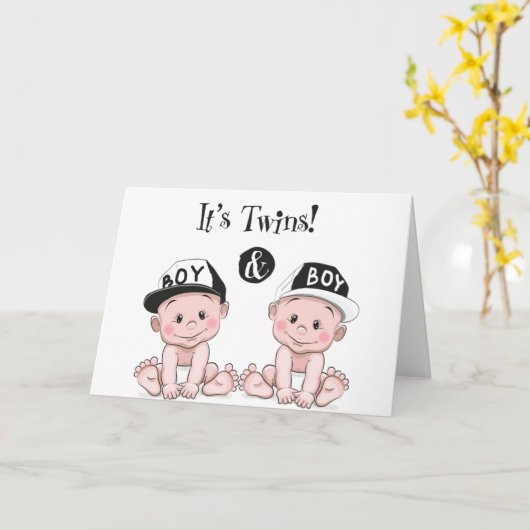 OUDERS VAN ***TWEELINGJONGENS*** GEFELICITEERD KAART (Gele Bloem)