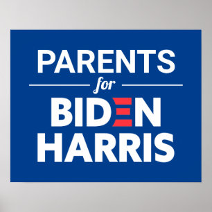 Ouders voor Biden Harris Custom Text Blue Poster
