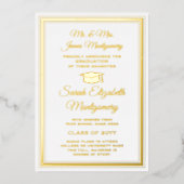 Ouders Wit & Folie Foto Afstuderen Aankondiging (Voorkant)