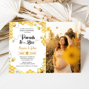 Ouders Worden Bij Baby Shower Foto Uitnodiging