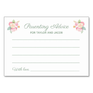 Ouderschap Advies Floral Waterverf Baby shower Kaart