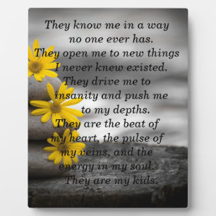 Ouderschap Plaque met gedicht Fotoplaat