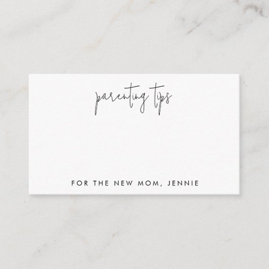 Ouderschap Tip Jar Kaarten, zwarte en witte Kaarte Informatiekaartje (Voorkant)
