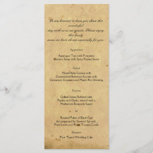 Ouderwets Elegance Perkament Bruiloft Menu