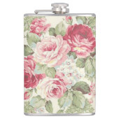 Ouderwets Elegant Roze en Rode Rozen Heupfles (Voorkant)