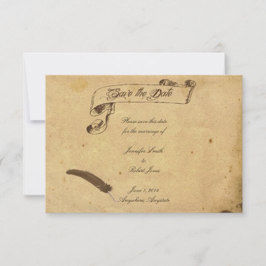 Ouderwets Elegantie Bewaar de Datum Save The Date (Voorkant)