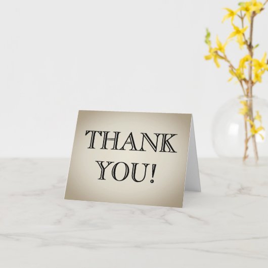 Ouderwets en  uiterlijk "DANK U!" Kaart (Gele Bloem)