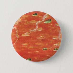 Ouderwets eten, warme kom tomatensoep met erwten ronde button 5,7 cm