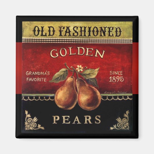 Ouderwets Golden Pears  Magnet Magneet (Voorkant)