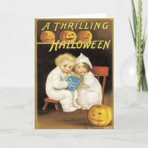 Ouderwets Halloween Ghost Story Kinder Kaart