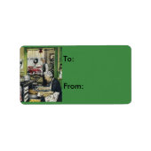 Ouderwets Home Keuken Kerstcadeau Etiket (Voorkant)