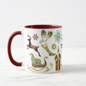 Ouderwets Kerst Afbeeldingen Mok (Links)