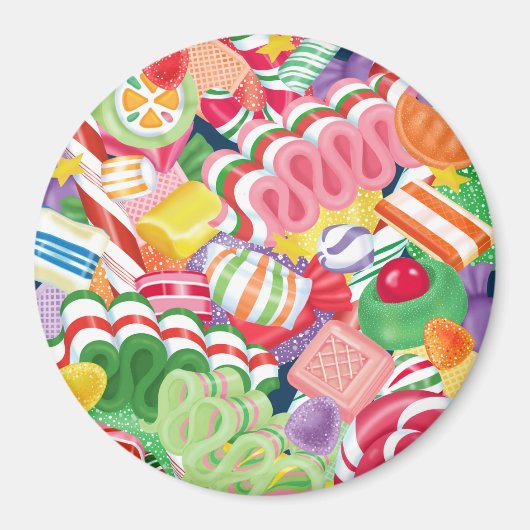 Ouderwets Kerst Snoep Magnet Magneet (Voorkant)