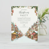Ouderwets kerstdorp kaart (Staand voorkant)