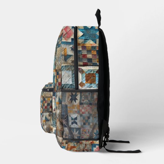 Ouderwets Patchwork Quilt Bedrukte Rugzak (Rechts)