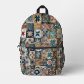 Ouderwets Patchwork Quilt Bedrukte Rugzak (Voorkant)
