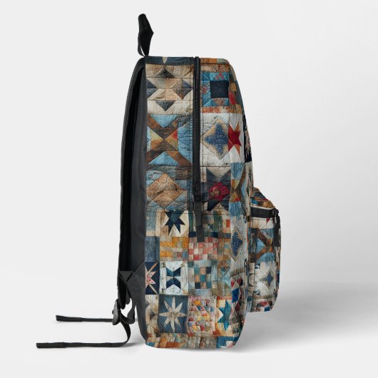 Ouderwets Patchwork Quilt Bedrukte Rugzak (Links)