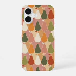 Ouderwets patroon met gestileerde peren iPhone 16 hoesje