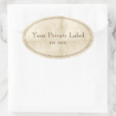  ouderwets perkament uw privé-label ovaal ovale sticker (Tas)