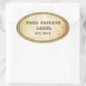ouderwets perkament uw privé-label ovaal ovale sticker (Tas)