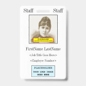 , ouderwets personeelslid Identificatie Badge (Achterkant)