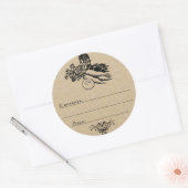 Ouderwets Plantaardige Inblikken Blank Sjabloon Ronde Sticker (Envelop)