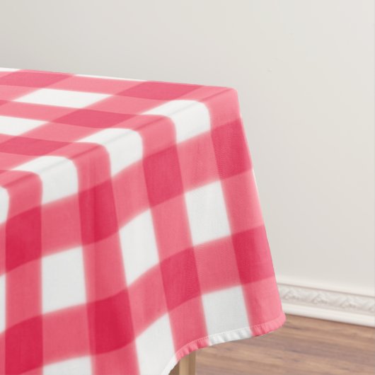 Ouderwets Rood en Wit Gingham Checkerboard Tafelkleed (Voorbeeld)