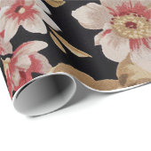 Ouderwets Roos Floral Cadeaupapier (Rol Hoek)