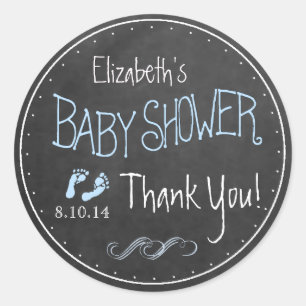 Ouderwets schoolbord Letters Boy Baby shower Ronde Sticker
