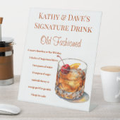 Ouderwets Signature Drink Recept Reclamebord Met Voetstuk (Insitu)