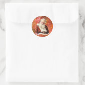 Ouderwets Sinterklaas - Sterrenachtergrond Ronde Sticker (Tas)