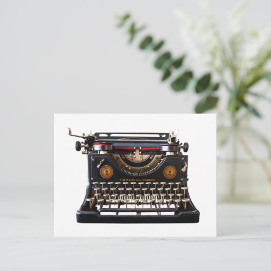 Ouderwets, typemachine briefkaart (Staand voorkant)