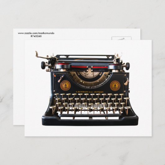 Ouderwets,  typemachine briefkaart (Voorkant / Achterkant)