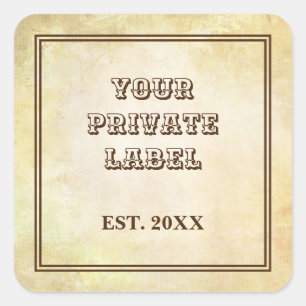 ouderwets - Uw Prikplein voor privé-labels Vierkante Sticker