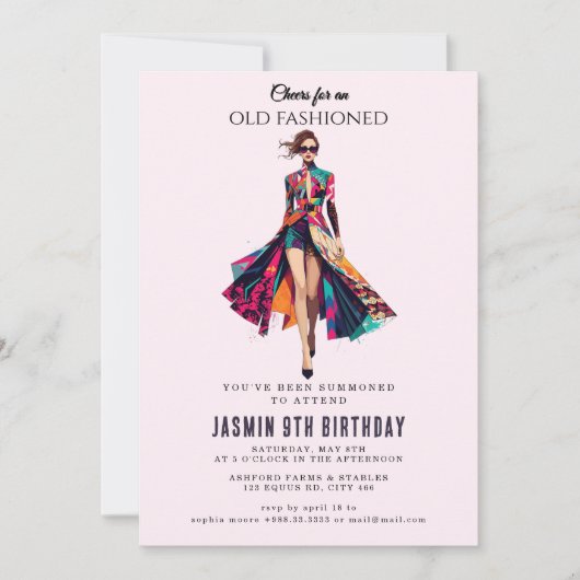 Ouderwets" Verjaardag Kaart (Voorkant)