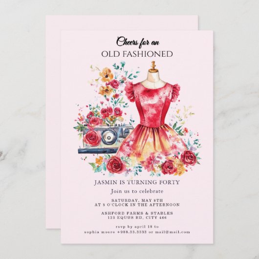 Ouderwets" Verjaardag Kaart (Voorkant / Achterkant)