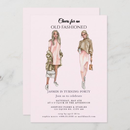 Ouderwets" Verjaardag Kaart (Voorkant / Achterkant)