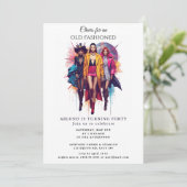 Ouderwets" Verjaardag Uitnodiging (Staand voorkant)