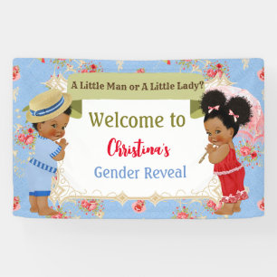 Ouderwets Victoriaans Zomer Gender Reveal Spandoek