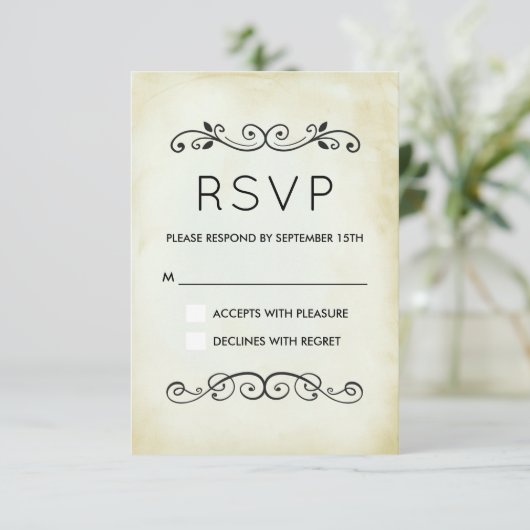 ouderwets Western thema bruiloft RSVP (Staand voorkant)