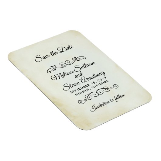  ouderwets Western thema Save the Date Magneet (Rechterzijde)